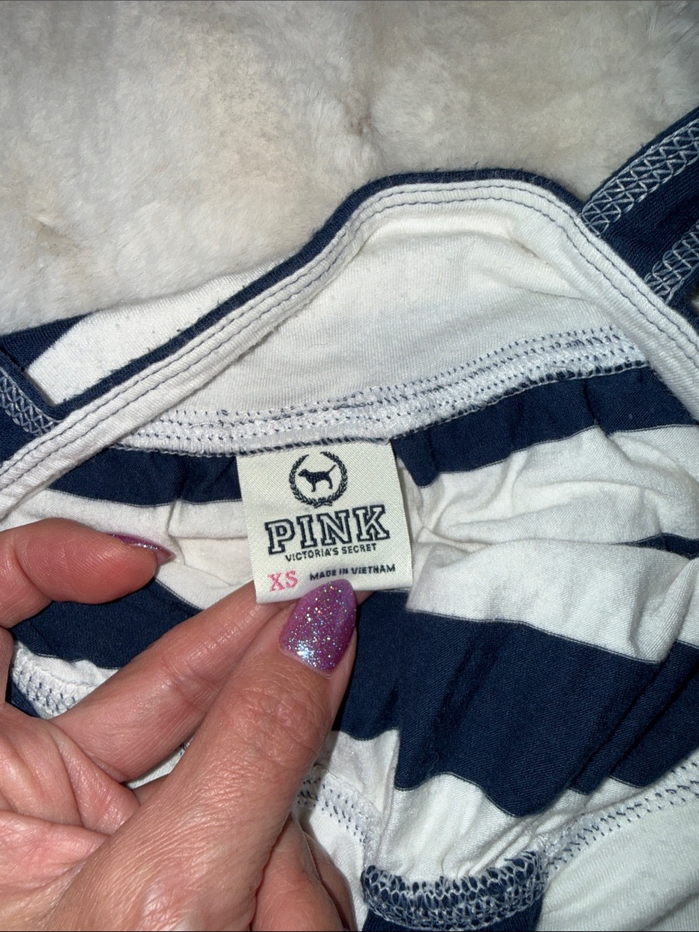 PINK Victoria's Secret Navy and White Striped Mini Dress - Picture 4 of 7